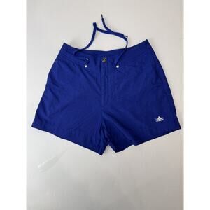 Vintage Adidas Blue Nylon Swim Shorts 90s Y2K Athletic Logo Athleisure Size 4